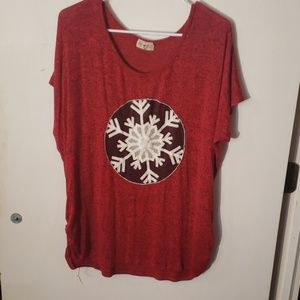 Red snowflake tshirt